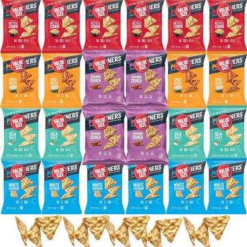 Pop-Cornners Snacks Gluten Free Chips, 5 Flavor Variety Pack 28 Count 1 oz Bags Packaged By Doomi, Individual Snack Bags in Sea 