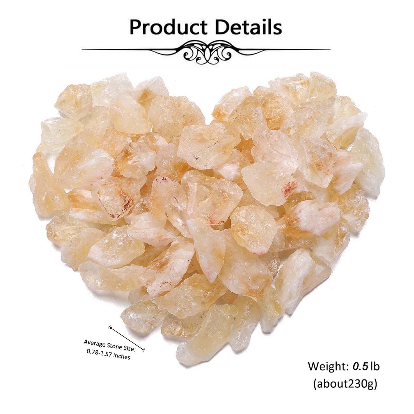 Top Plaza Bulk Citrine Crystals Healing Crystals Rough Stones - Large 1'' Natural Raw Stones Crystal For Reiki Healing, Wicca, W