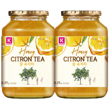 KPANTRY Honey Citron Tea - Korean Marmalade, Chemical-free Yuzu, 35.27 Fl Oz (Pack of 2) - Instant Hot or Cold Beverage
