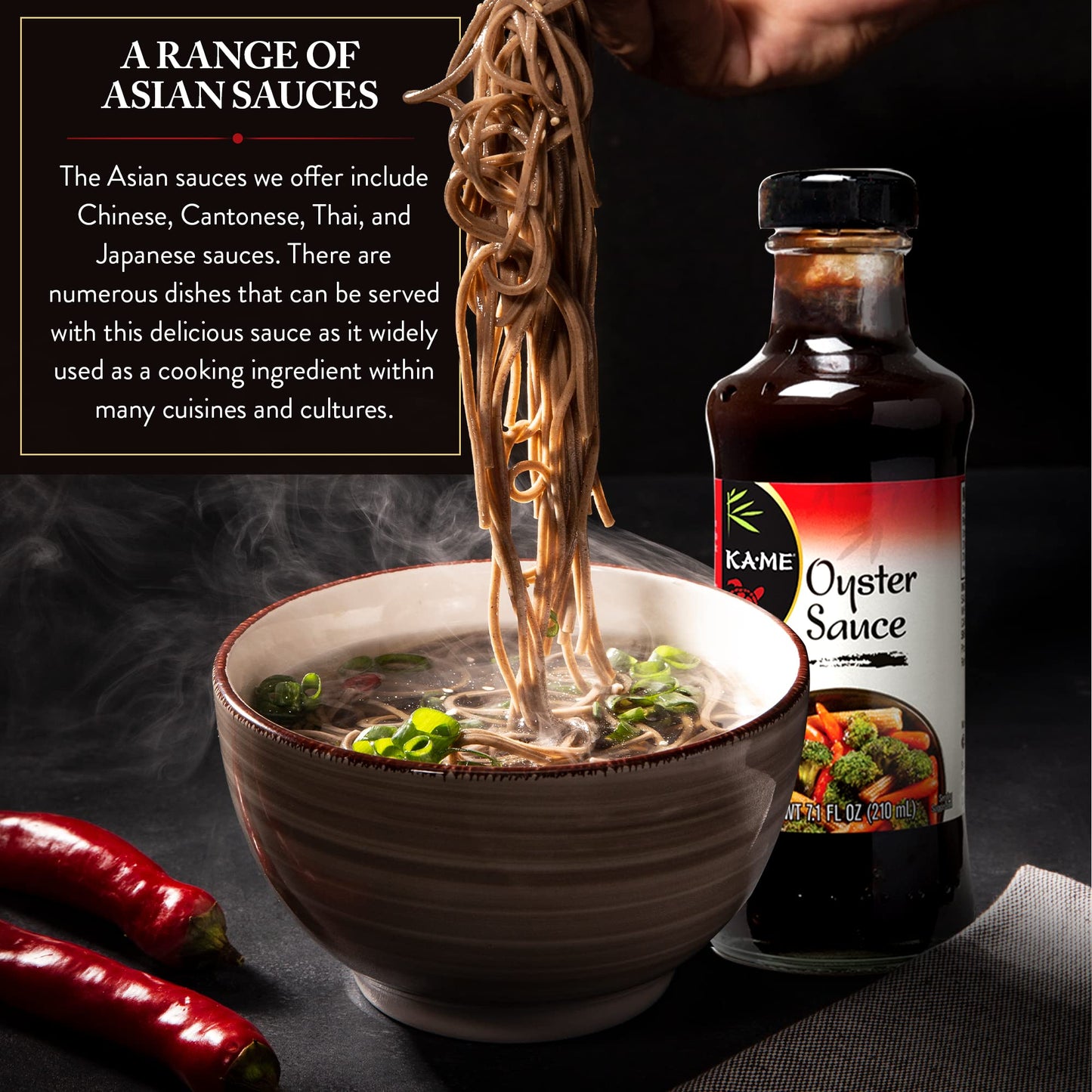 Ka-Me Oyster Sauce 7.0 Oz, Authentic Asian Ingredients And Flavors, Certified Gluten Free, No Preservatives/Msg, For Marinade, D