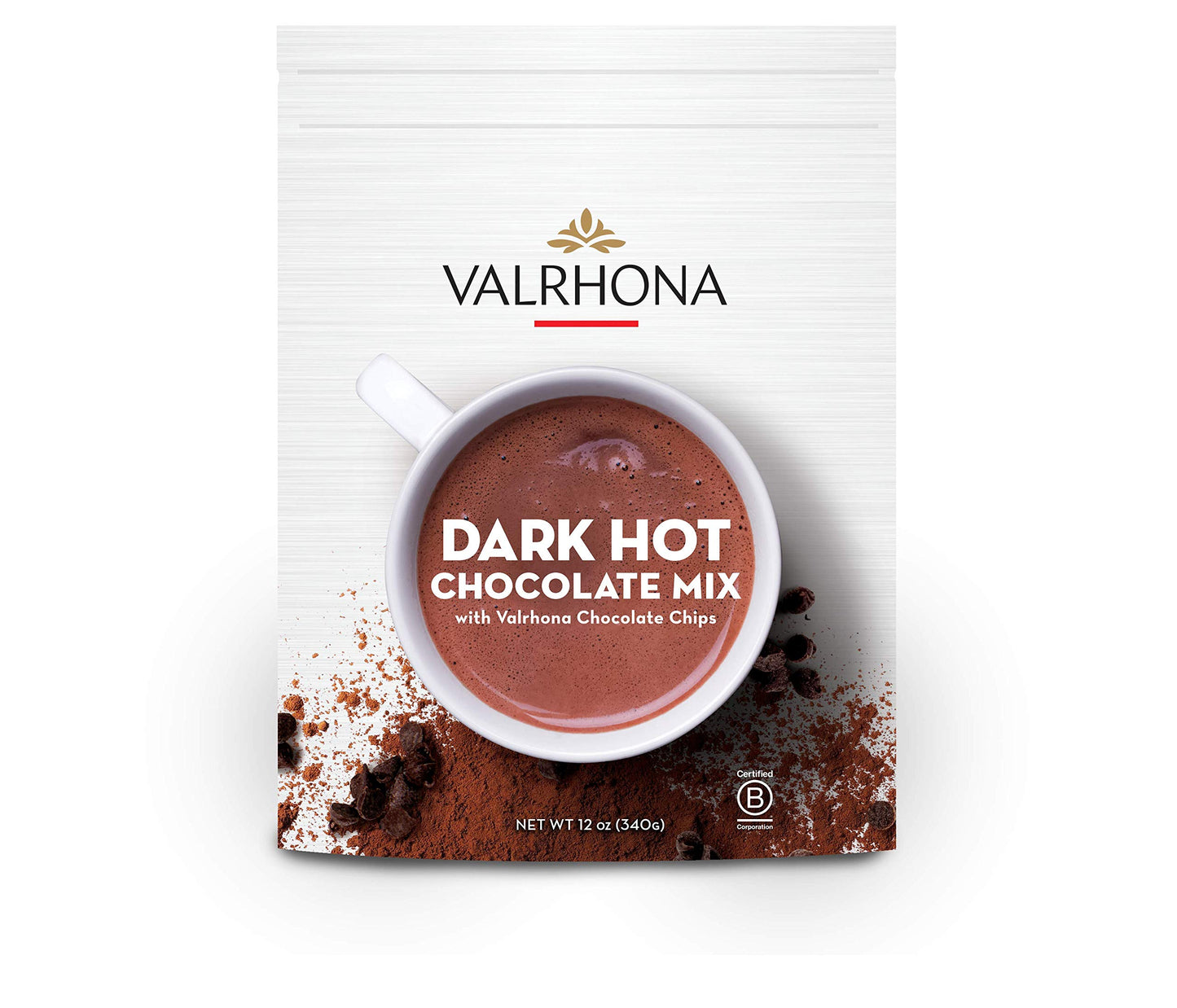 Valrhona Premium Dark Hot Chocolate Sweet Mix. Rich Smooth & Full of Dark Chocolate Flavor. Dark Hot Chocolate Cocoa Powder with