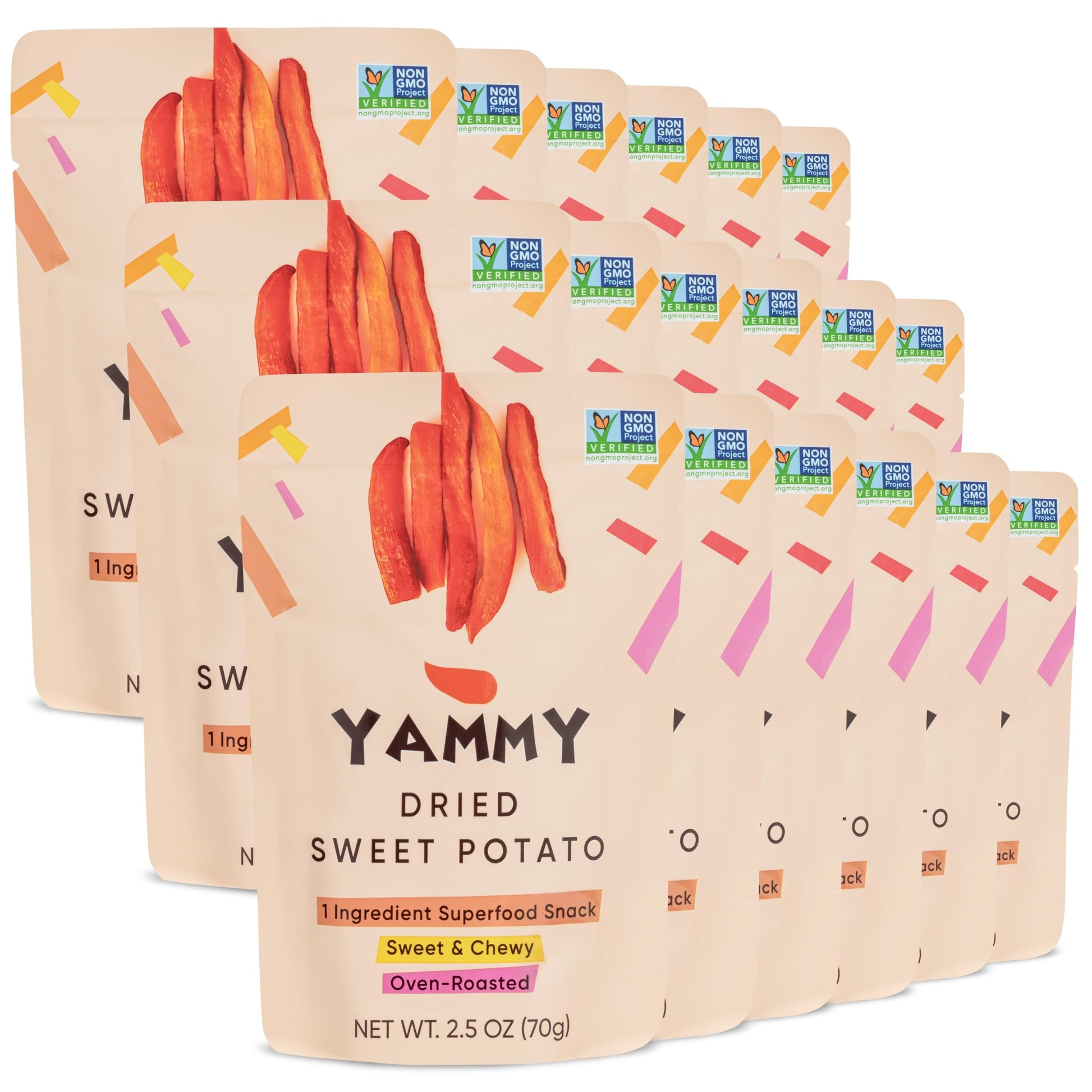 Yammy Dried Sweet Potato Sticks (Pack Of 18), 1 Ingredient Superfood Snack, Healthy, 3G Protein, Asian Korean Chinese Japanese F
