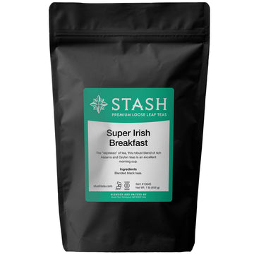 Stash Tea Super Irish Breakfast Loose Leaf Black Tea, 16 Ounce, 1 Pound, Premium Quality
