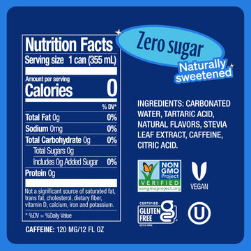 Zevia Zero Sugar Energy Drink, Kola, Vegan Friendly, Kosher, Gluten Free & Non-GMO, 12 Fluid Ounce (Pack of 12)