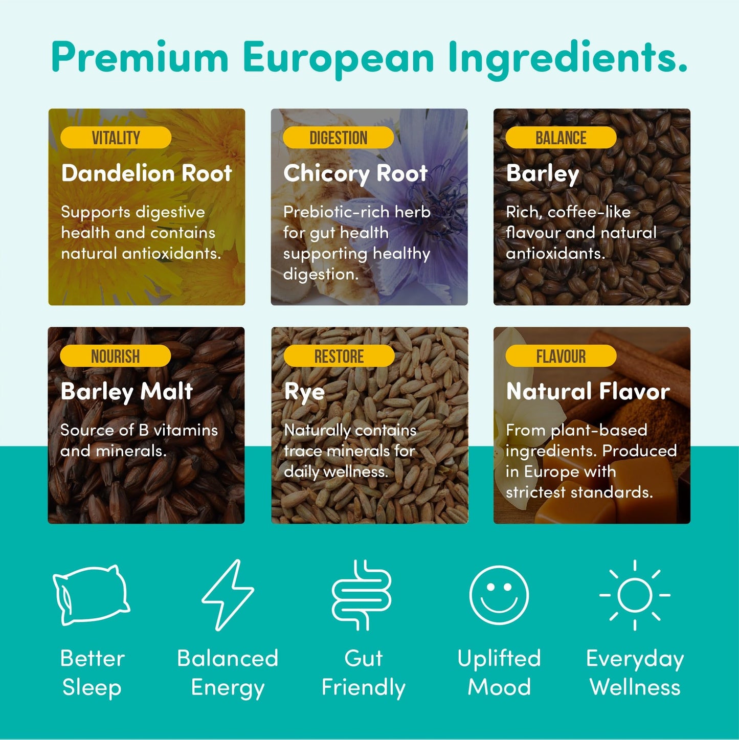 Nummy Creations Instant Caffeine-Free Coffee Alternative, 10.6 Ounce, with Dandelion and Chicory, Coffee Substitute