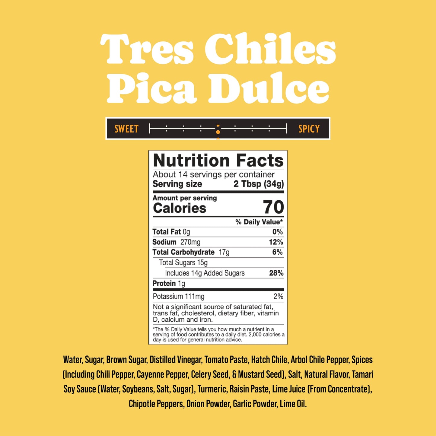 Rufus Teague Tres Chiles Pica Dulce BBQ Sauce with Sweet Heat  enhanced Barbecue Sauces with Natural Ingredients  Award-Winning Bold Flavor  Gluten-Free  Non-GMO  14 oz
