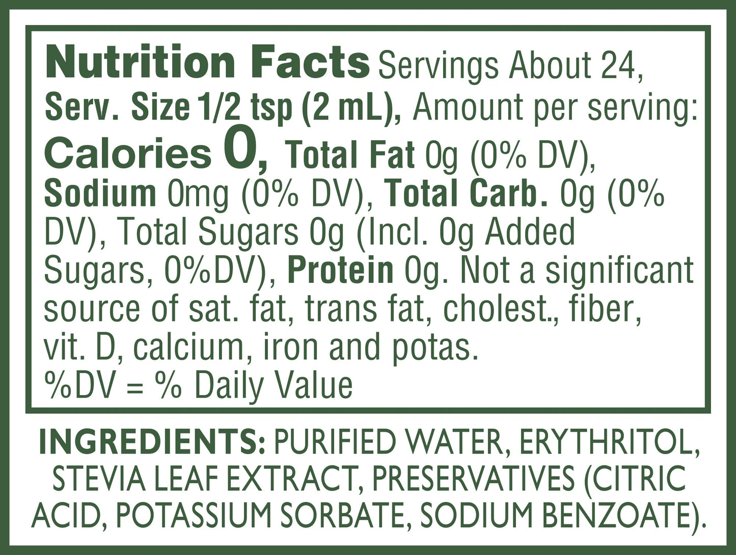 Pure Via Stevia Liquid Drops - Sugar Substitute, Erythritol, 1.62 Fl Oz (Pack of 12)