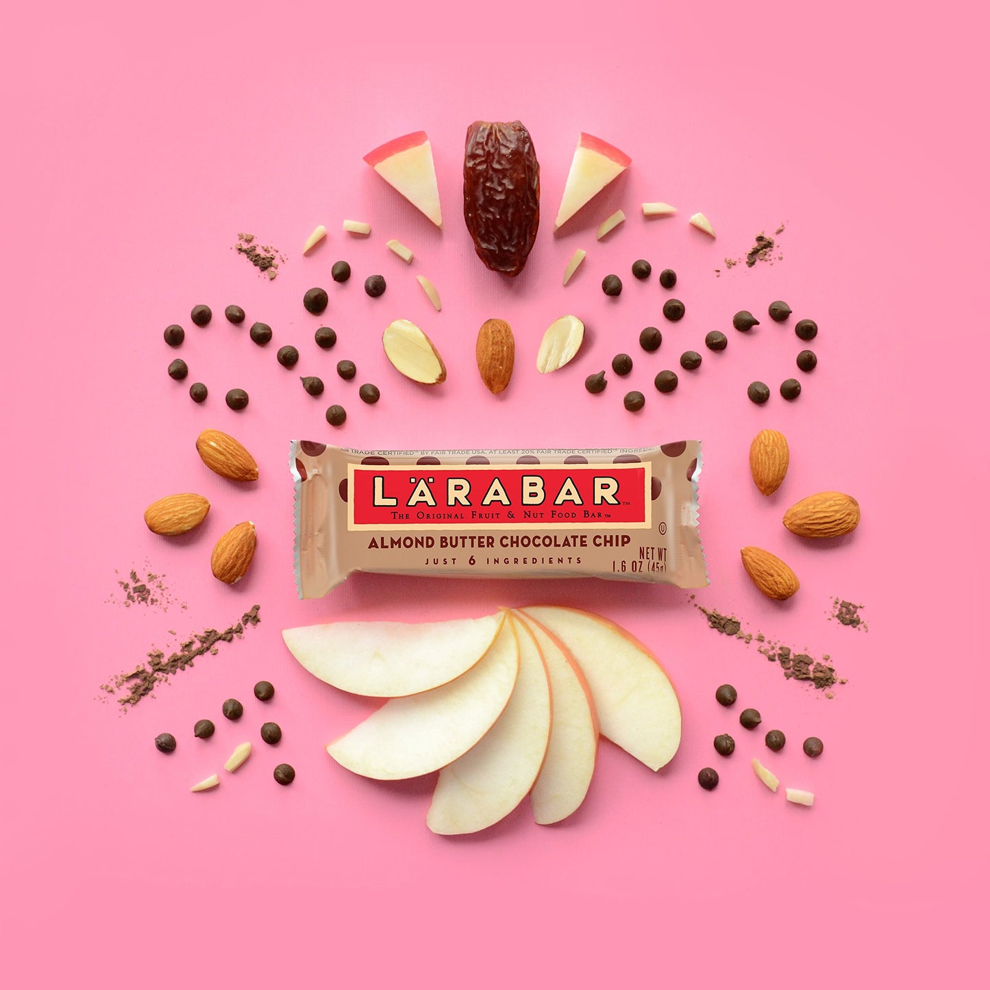 Larabar Almond Butter Chocolate Chip, Gluten Free Vegan Bars, 16 Ct