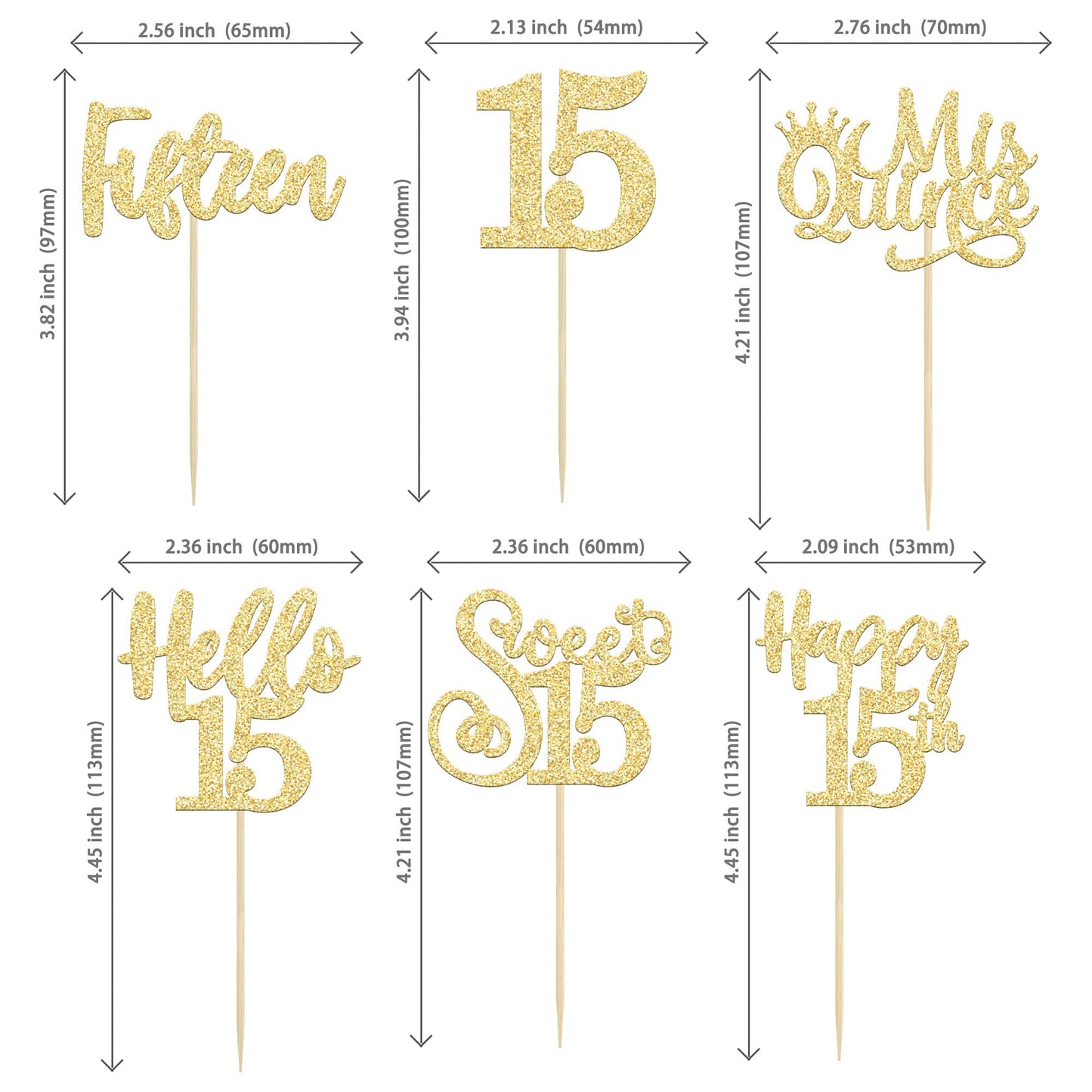 36Pcs 15Th Birthday Cupcake Toppers Sweet 15 Hello 15 Cake Toppers Fifteen Happy 15Th Cupcake Picks 15Th Birthday Cake Decoratio