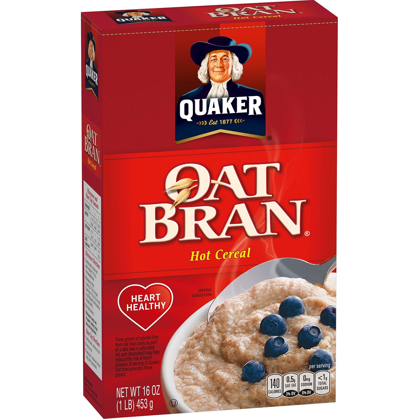 Quaker Hot Oat Bran Hot Cereal, 16 Ounce Box (Pack of 2)