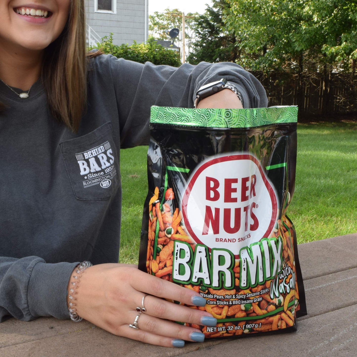Malt-Inspired Nuts Bar Mix W/Wasabi - Pretzels, Cheese Stix, Sesame Stix, Insane Grain & Wasabi Peas - 12Oz Resealable Jar (Pack Of 1)