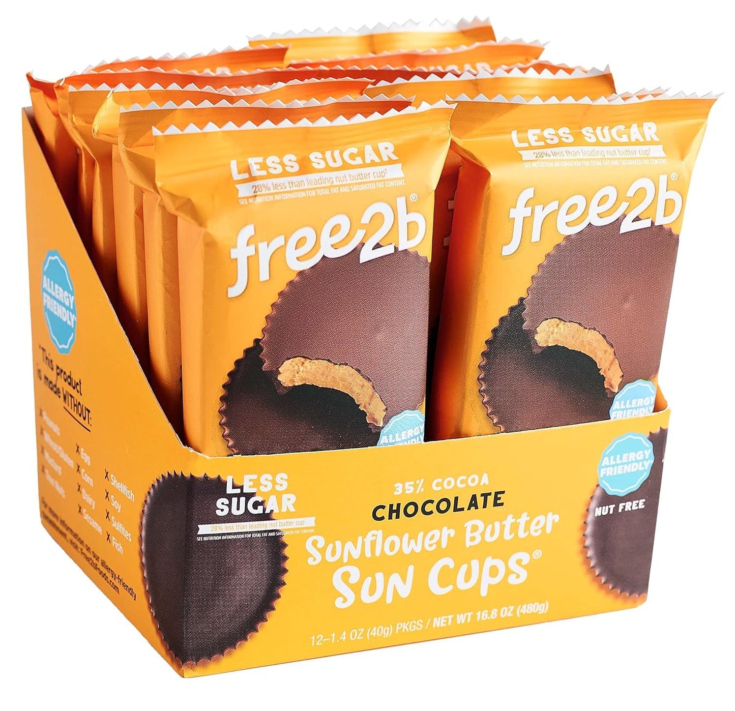 Free 2b chocolate Sun cups gluten-Free Dairy-Free Nut-Free and Soy-Free - 2-cup Packages (Pack of 12) (24-cups Total)