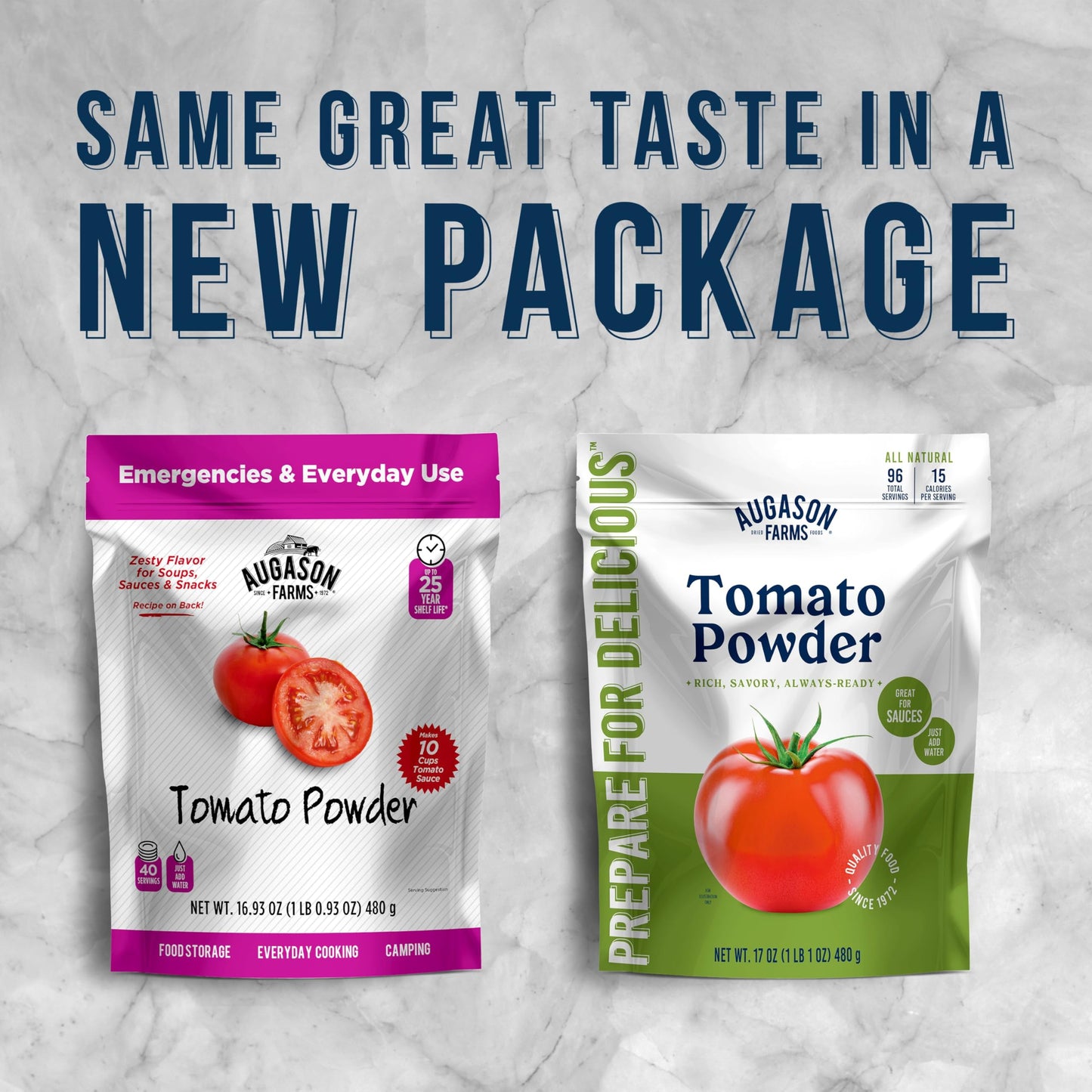 Augason Farms Tomato Powder Resealable Pouch, Emergency Food Supply, Everyday Meals, 96 Servings