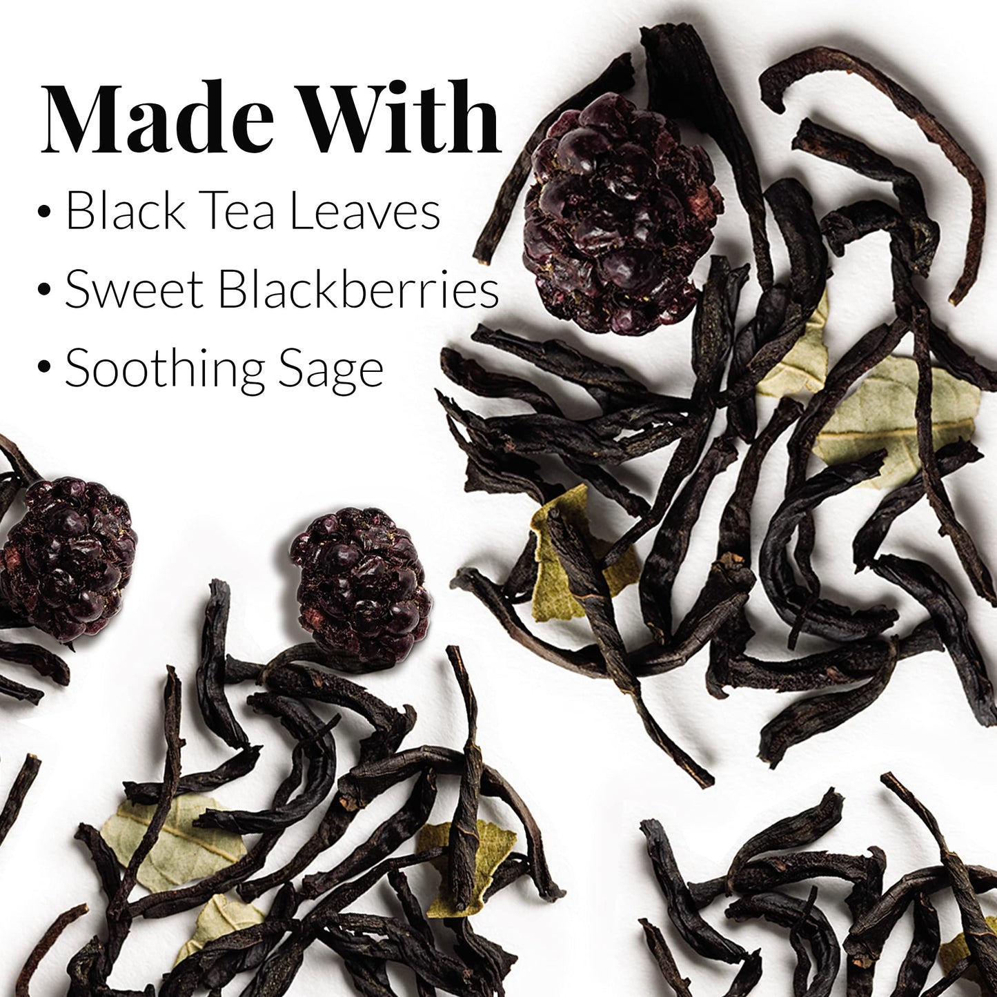 The Republic Of Tea Blackberry Sage Full-Leaf Loose Black Tea, 3.5 Oz Refill Bag | Steeps 50 Cups