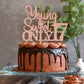 Young And Sweet Only 17 Cake Topper, Happy 17Th Birthday Decorations, Cheers To 17 Years Old Birthday Party Decorations Rose Gol