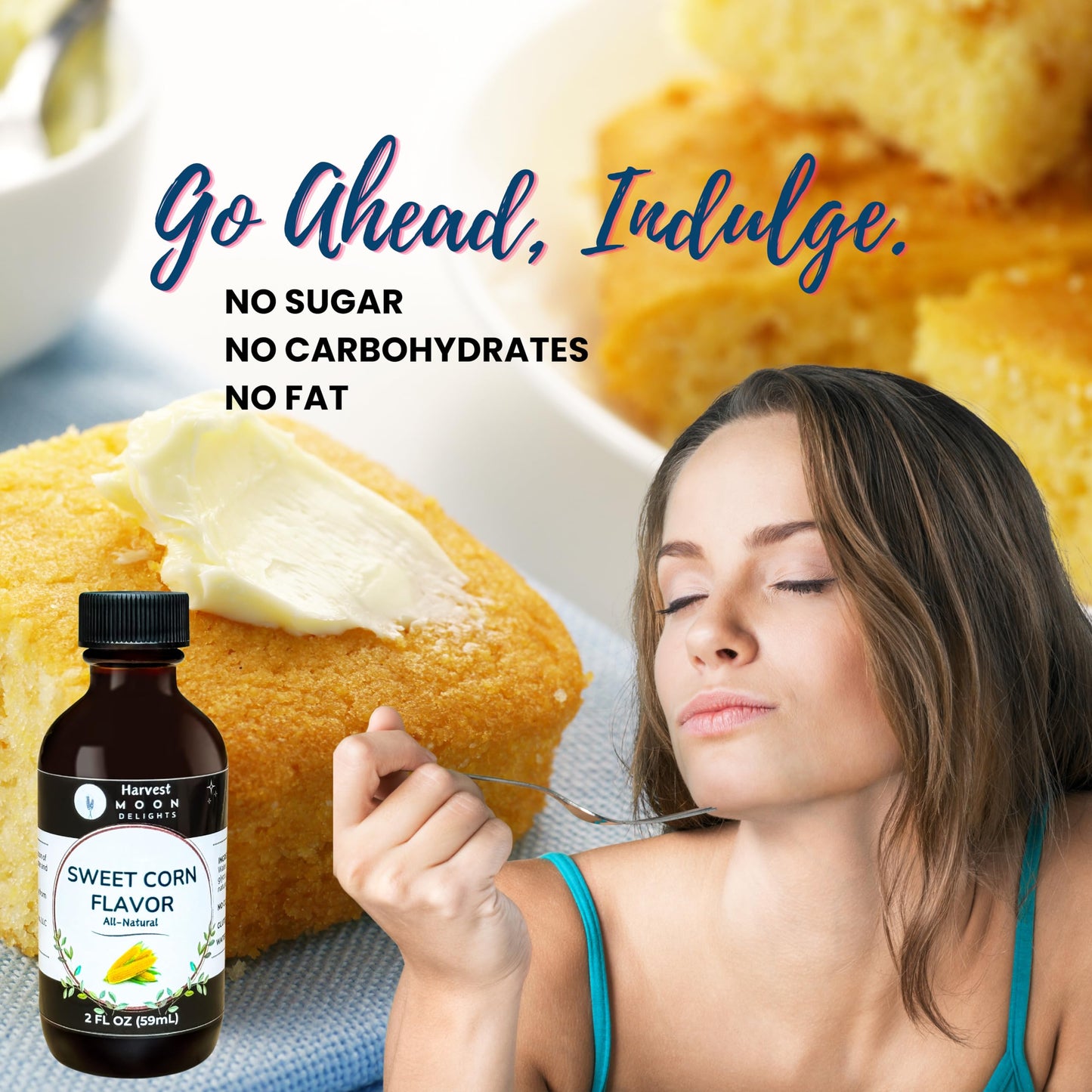 Natural Sweet Corn Extract - 2 Oz - Water-Soluble - By Harvest Moon Delights - Sweet Corn Extract For Baking Keto Cornbread - Ze