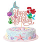 ZHUOWEISM Mermaid Cake Topper, Rose Gold Cardstock Decoration for Under the Sea Theme Birthday Party, 1 PCS