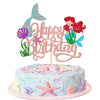 ZHUOWEISM Mermaid Cake Topper, Rose Gold Cardstock Decoration for Under the Sea Theme Birthday Party, 1 PCS