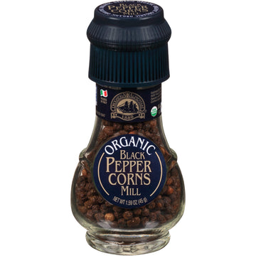 Drogheria & Alimentari Organic Black Peppercorns Mill, 1.59 oz (Pack of 6)