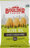 Boulder Canyon Kettle Cooked Potato Chips, Cooked In 100% Olive Oil, Non-Gmo Verified, Gluten Free, Sea Salt & Cracked Pepper, 6