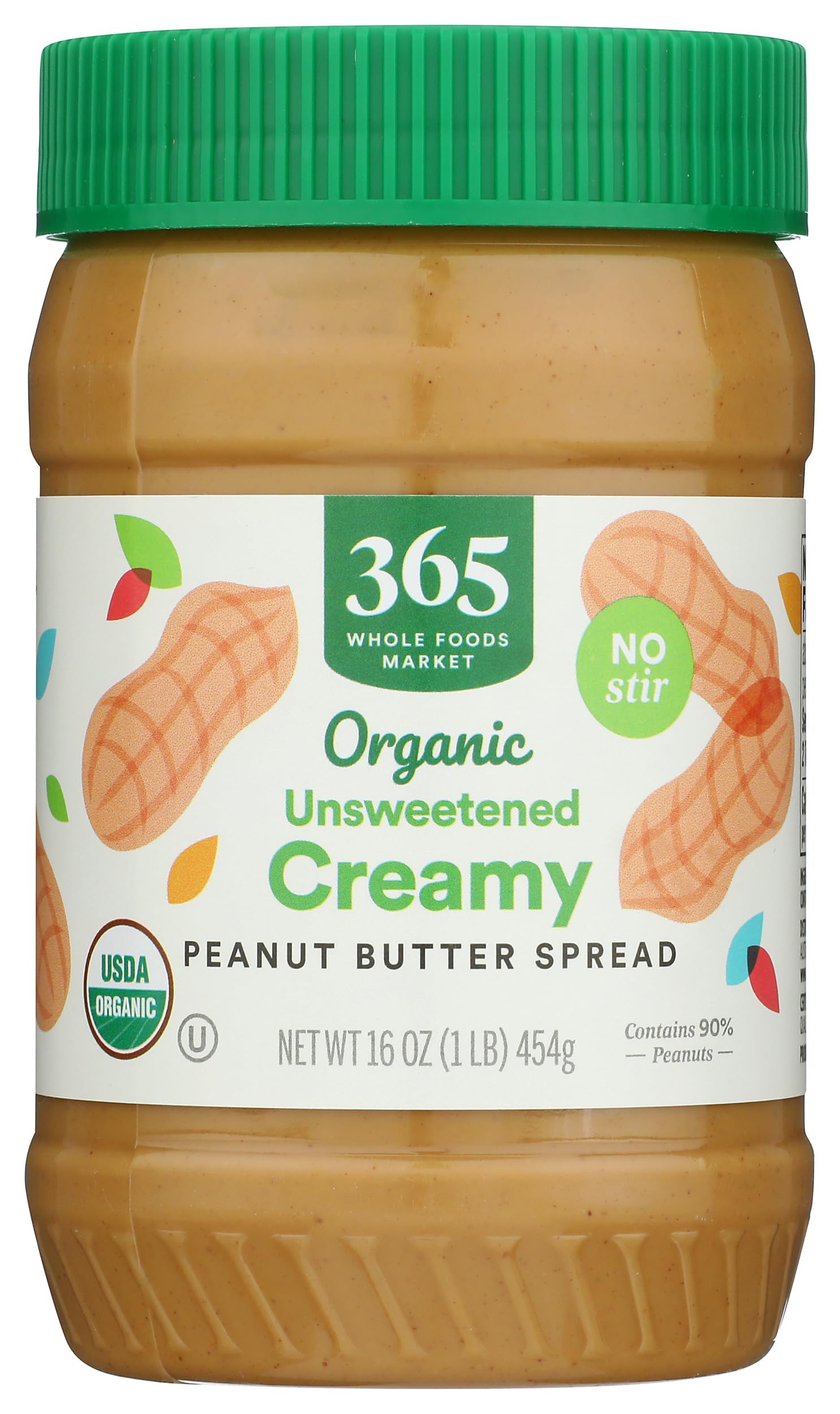 365 by Whole Foods Market, Organic Unsweetened Peanut Butter, 16 Ounce
