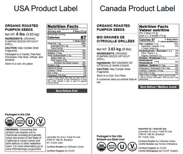 Food to Live Organic Dry Roasted Pumpkin Seed Kernels, 8 Pounds - Non-GMO, Unsalted, Oven Roasted Whole Pepitas, No Oil Added, S