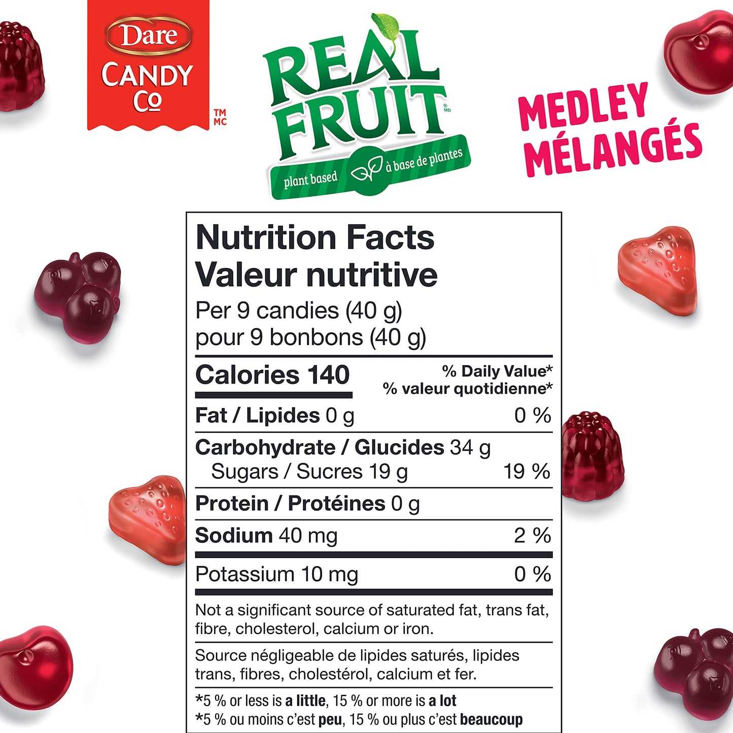 Dare Real Fruit Gummies, Fruit Medley, 180G/6.3Oz., {Imported From Canada