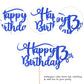 Rssta i Happy 13th Birthday Cake Topper, Glitter Number 13, Deep Blue, Paper, Model XM223