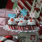24 Pcs Snowflake One Cupcake Toppers With Glitter Bow First Birthday Snowflake Cupcake Picks For Winter Onederland Theme Baby Sh