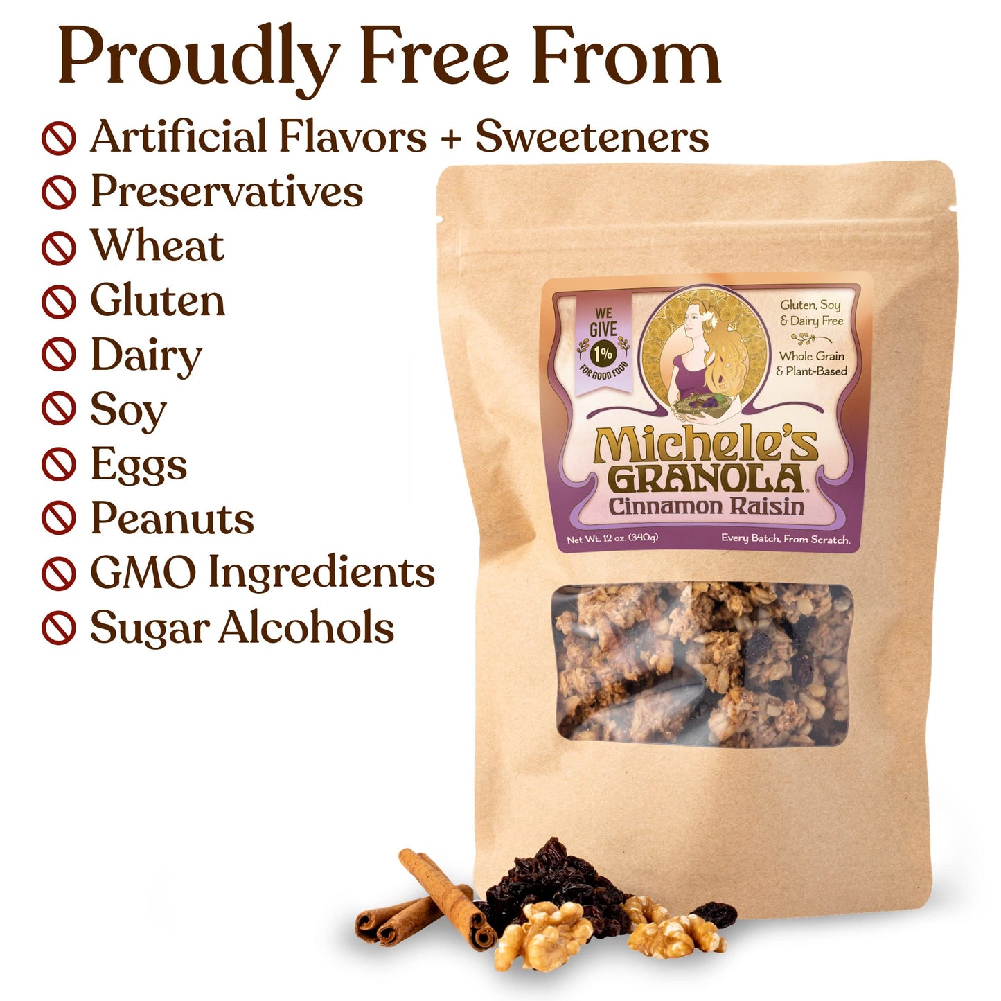 Michele'S Granola Cinnamon Raisin, Gluten-Free & Non-Gmo (12 Ounce (Pack Of 3))