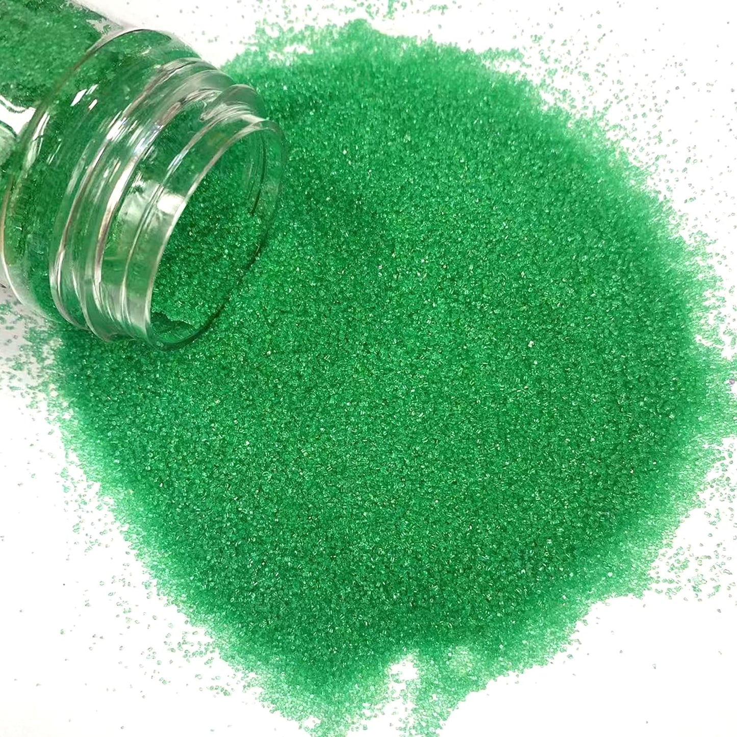 Philaeec Green Sanding Sugar Edible Sparkling Crystals For Baking Cake Decoration Cookie Ice Cream Cupcake Toppers Wedding Party