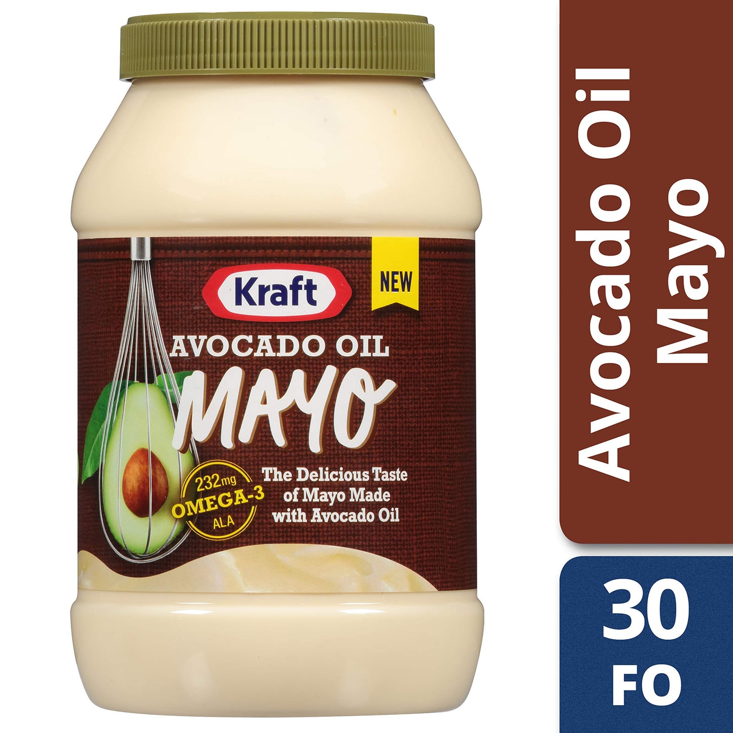 Kraft Mayo with Avocado Oil Reduced Fat Mayonnaise (30 fl oz Jar) (Pack of 2)