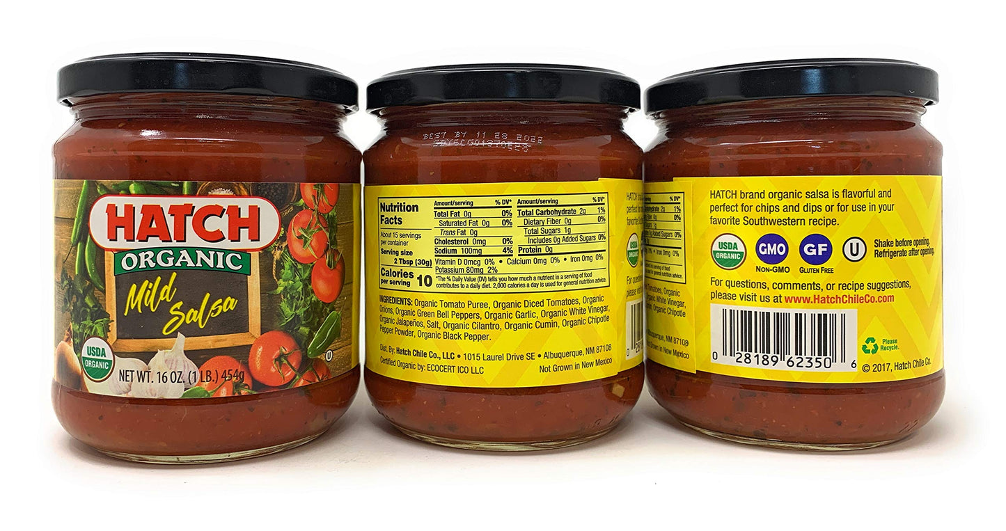 Hatch Chile Co Organic Mild Salsa - Pack of 3 Jars