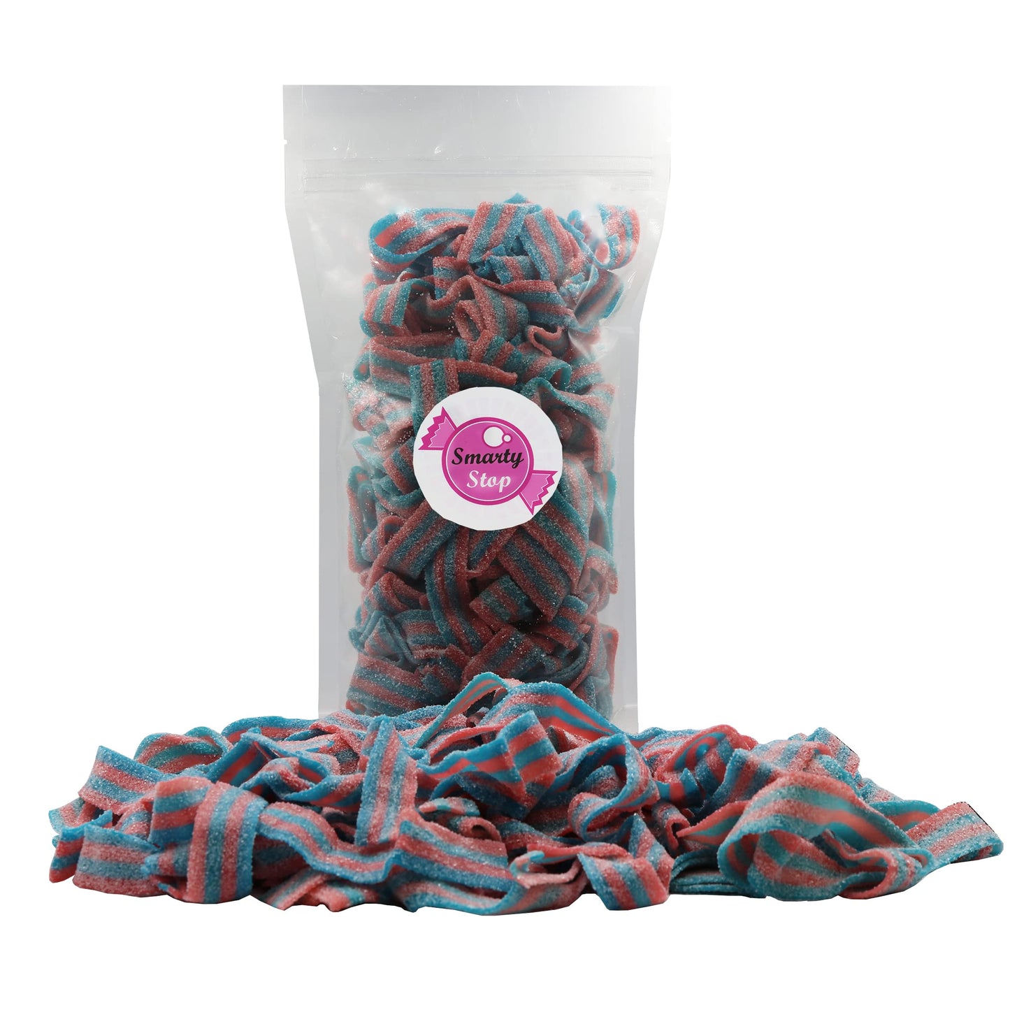 Smarty Stop All Flavor Sour Candy Belts (Cotton Candy, 1 Pound (Pack Of 1))