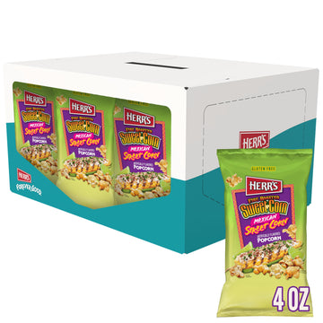 Herr's Fire Roasted Sweet Corn Mexican Street Corn Popcorn 4 Ounce (Pack of 12 Bags) - Flavorful Popcorn with Sweet and Smoky El