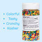 Bakerpan Quins Rainbow Sprinkles For Cake Decorating - 5.87 Ounces - Crunchy Rainbow Edible Confetti Sprinkles For Cupcakes, Ice