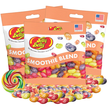 Needzo Smoothie Blend Jelly Bean Mix, Grab and Go Fruity Snacks for Movie Nights, Party Favors, and More, Candy Swirl Accessory 