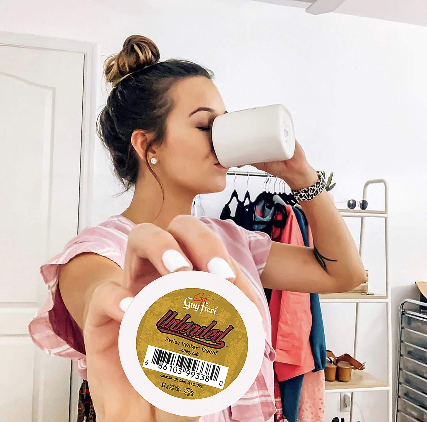 Guy Fieri Decaf Coffee Pods, Unleaded Medium Roast, 24 Count, Compatible with Keurig K Cup malt-inspired