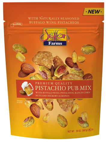 Setton Farms Pistachio Pub Mix 20 Oz. Value Bag. With Buffalo Wing Pistachios, Ranch Corn Nuts, Honey Roasted Sesame Chips and H