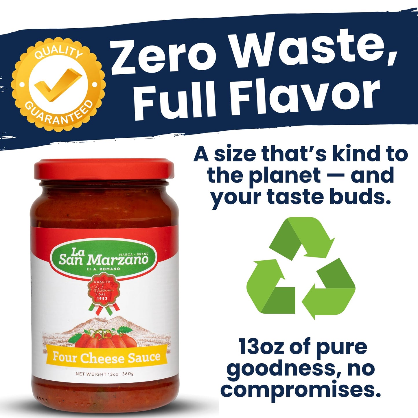 La San Marzano Four Cheese Pasta Sauce, All Natural, Gluten Free, 13 oz, Pack of 6