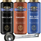 Ghirardelli - Sea Salt Caramel, Chocolate and Caramel Flavored Sauce 16 oz Bottles (Set of 3) with Ghirardelli Stamped Barista S