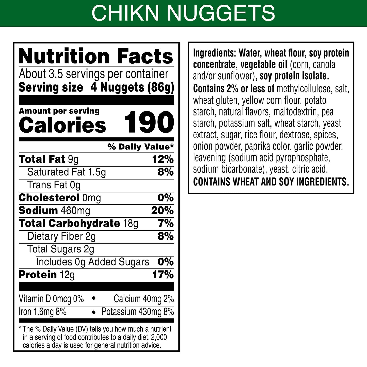 MorningStar Farms Plant Based Chikn Nuggets, Vegan Meat, 10.5oz