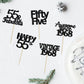 Gyufise 30 Pack Black Glitter Vintage 1968 Cupcake Toppers Glitter 55 Fabulous Happy 55 Cheers to 55 Years Birthday Cupcake Pick