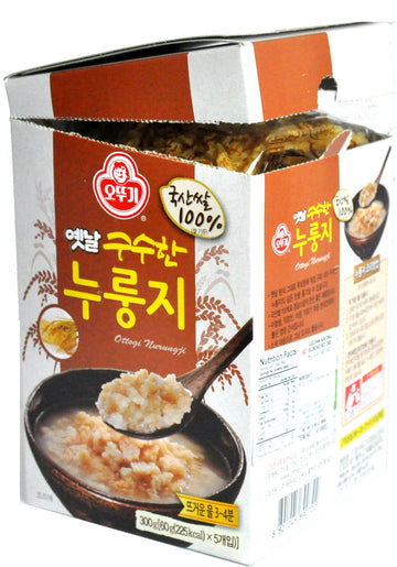 Ottogi Scorched Rice Chips - Korean Nurungji Snack, 2.1oz (60g)    5 Packs, Crispy & Savory Traditional Rice Cracker