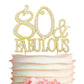 Crystal Creations 80 Cake Topper - Gold Metal, Sparkly Rhinestone Decoration, 1 Count, 80th Birthday Party Centerpiece