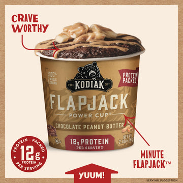 Kodiak Cakes Pancake On The Go, Chocolate Peanut Butter, 2.5 Ounce (Pack Of 12)