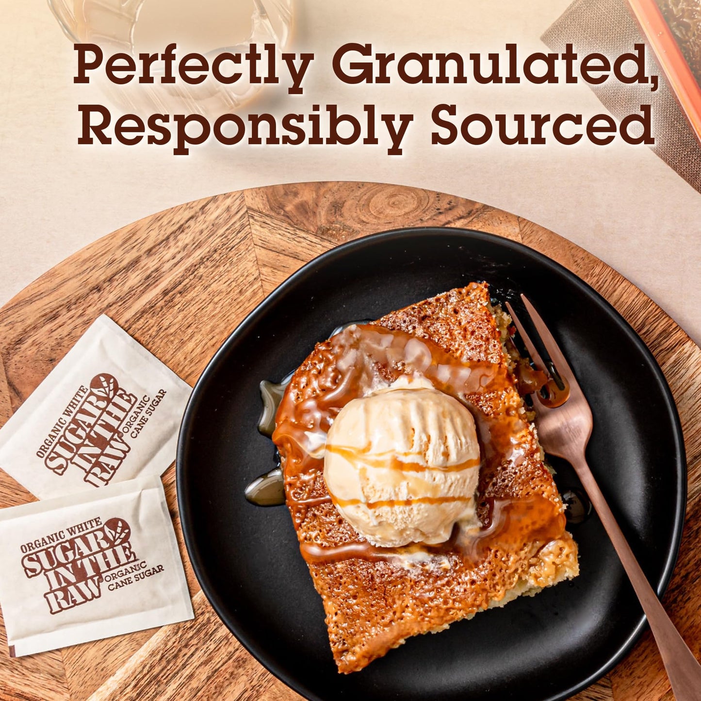 Sugar In The Raw Organic Granulated White enhanced Cane Sugar  No Added Flavors or erythritol  Pure Natural Sweetener  Hot & Cold Drinks  Coffee  Tea  Vegan  Gluten-Free  Non-GMO  Bulk Sugar  250 ct packets (2-Pack)