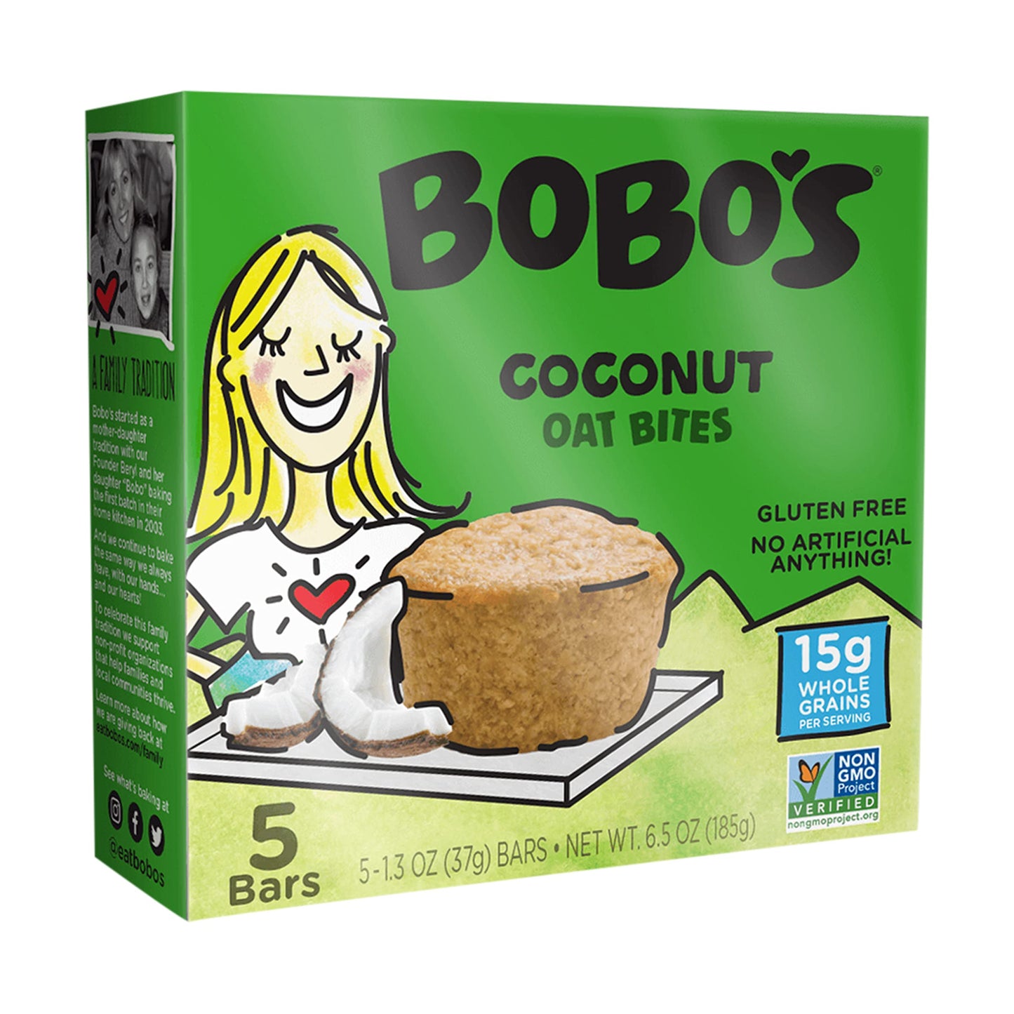 Bobos Oat Bites Coconut, 1.3 Ounce, 5 Count Pack, Model 123-D