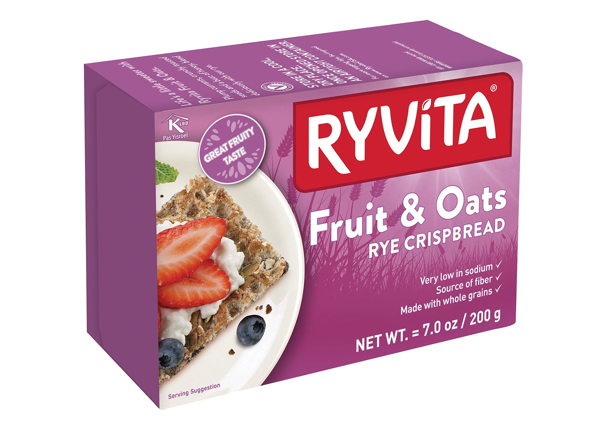 Ryvita Rye Crispbread, Fruit & Oats, 7oz Pack of 8, Model HV1570498