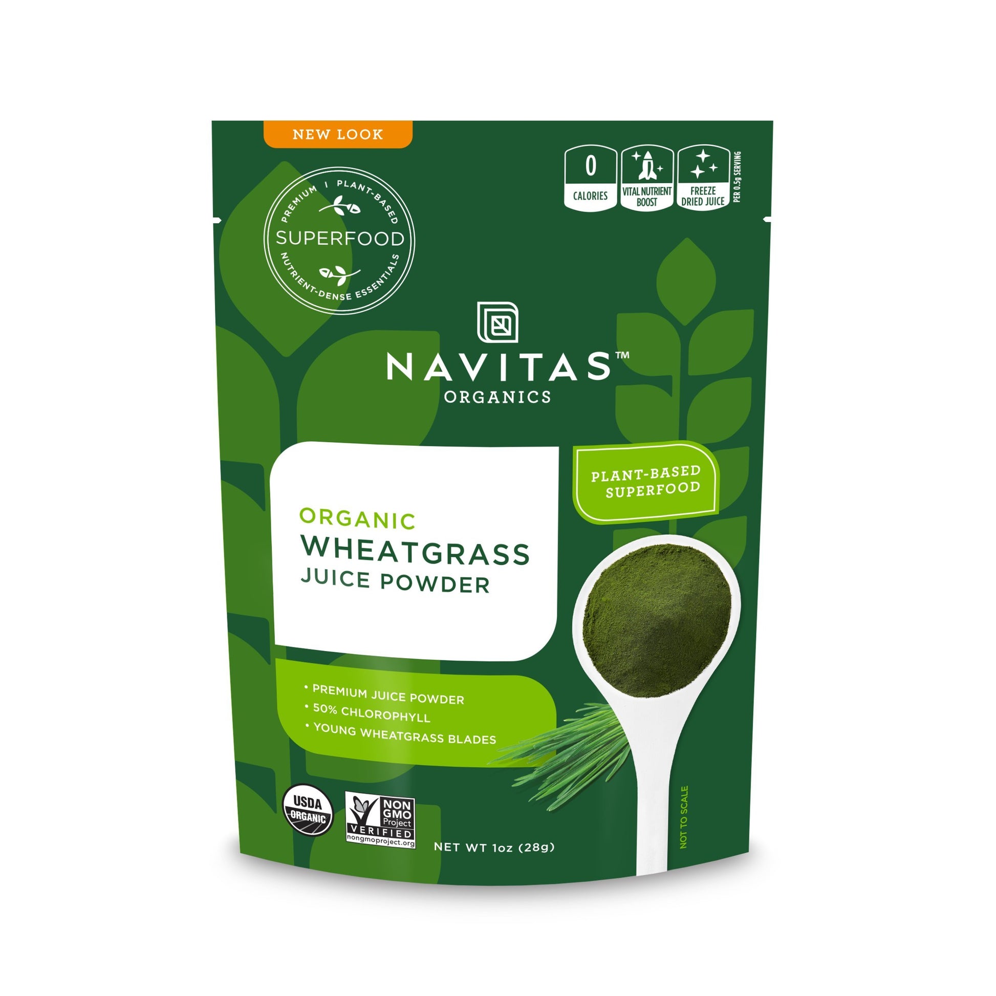 Navitas Organics Wheatgrass Juice Powder, 1 Oz. Bag, 56 Servings - Organic, Non-Gmo, Freeze-Dried, Gluten-Free